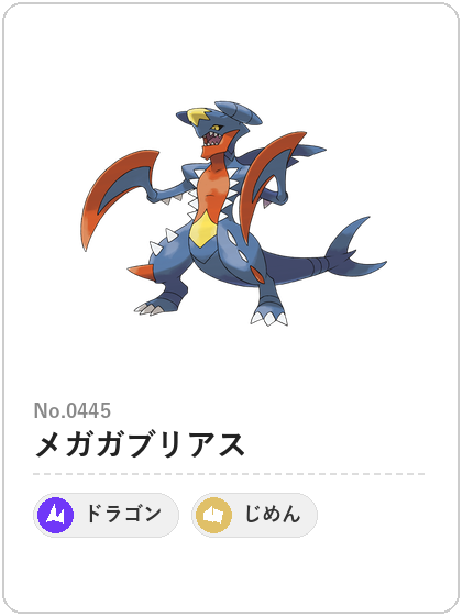 メガガブリアス(ドラゴン・じめんタイプ)