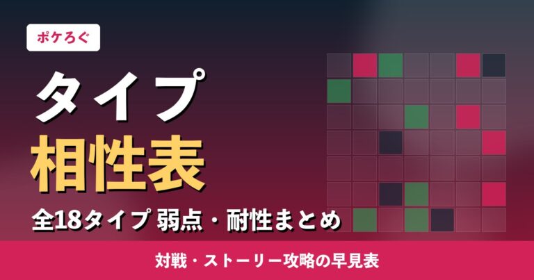 ポケモン タイプ相性表【弱点・耐性 完全ガイド】